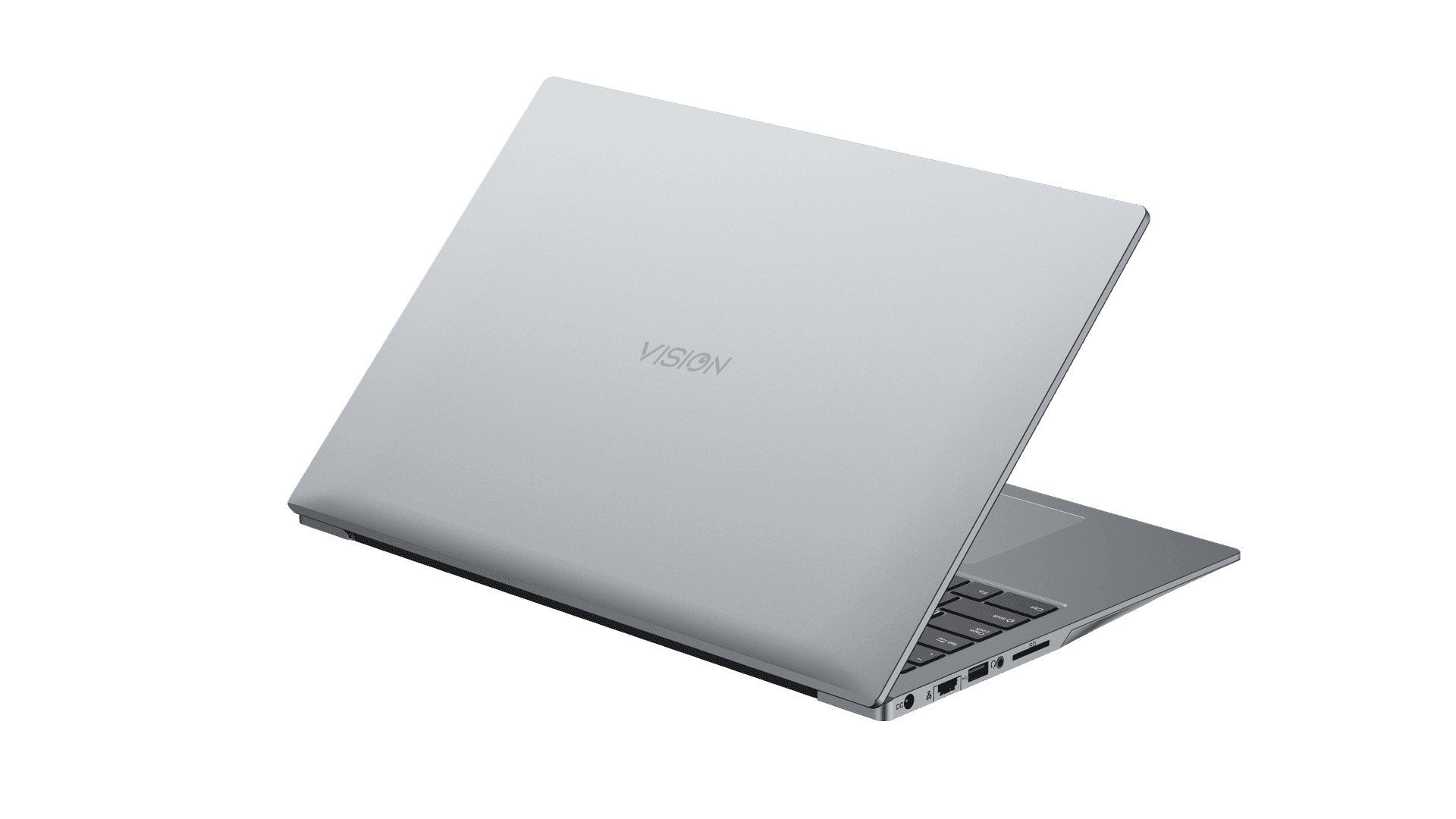 Laptop side profile highlighting its thin chassis